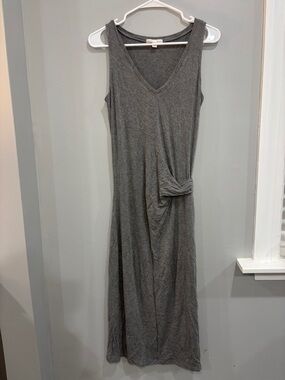 Gap Maternity Sleeveless V-Neck Gray Maxi Dress Medium